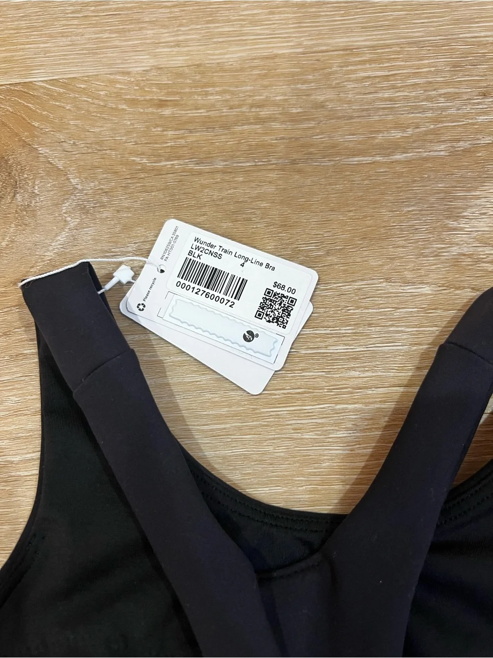 lululemon athletica Black Racerback Sports Bra with Logo size 4 XS